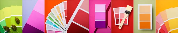 Collage Von Fotos Unterschiedlicher Farbpaletten — Stockfoto