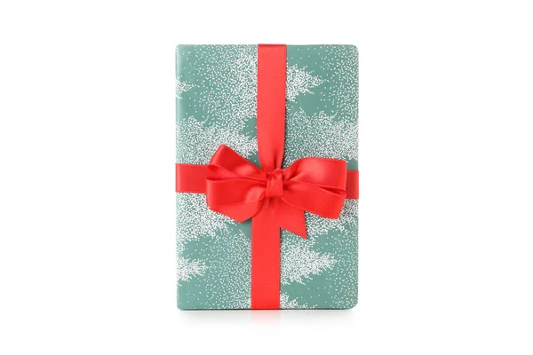 Concept Beautiful Christmas Present Gift Box Isolated White Background — Stock Photo, Image