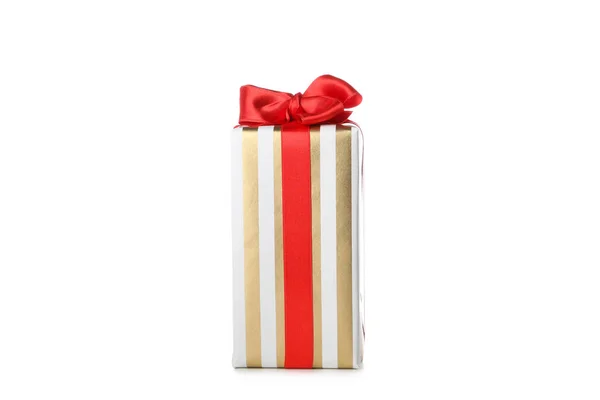 Концепция Красивого Рождественского Подарка Подарочная Коробка Изолированные Белом Фоне — стоковое фото