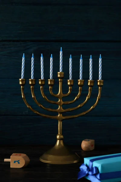 Concepto Fiesta Judía Hanukkah Espacio Para Texto — Foto de Stock