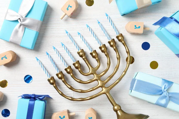 Concept of Jewish holiday, Hanukkah, space for text