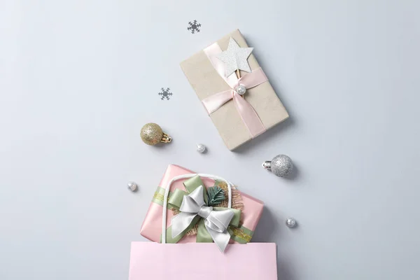 Konzept Des Schönen Weihnachtsgeschenks Geschenkschachteln — Stockfoto