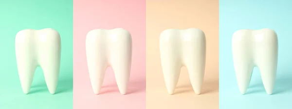 Collage Photos Teeth Care Concept — Stock Photo, Image