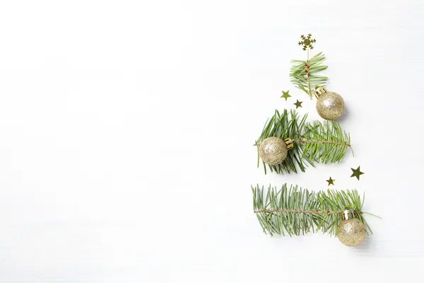 Concept Gelukkig Nieuwjaar Kerstboom Ruimte Voor Tekst — Stockfoto