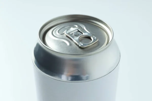 Conceito Bebida Lata Branco Close — Fotografia de Stock