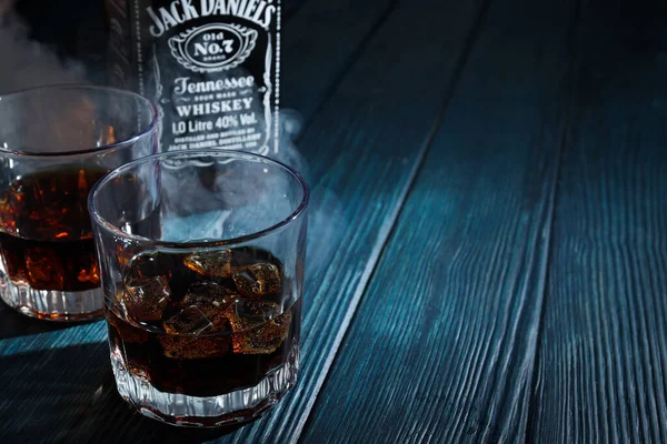 Odessa Ucrânia 2022 Conceito Bebida Alcoólica Jack Daniels Espaço Para — Fotografia de Stock