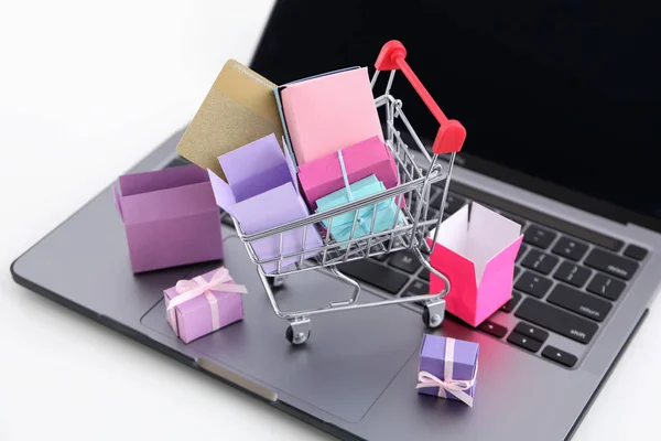 Stock image Concept of online shopping, Black friday and discounts