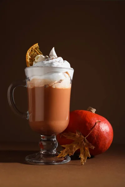 Concept of sweet drink, tasty cocoa drink with marshmallow