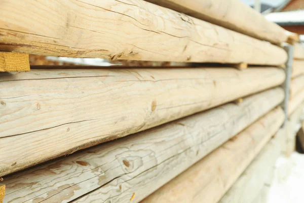 Drewniany Płot Sezonie Zimowym Zbliżenie — Zdjęcie stockowe