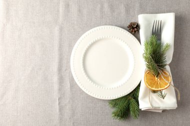 Yeni yıl masa ayarları, metin için boşluk