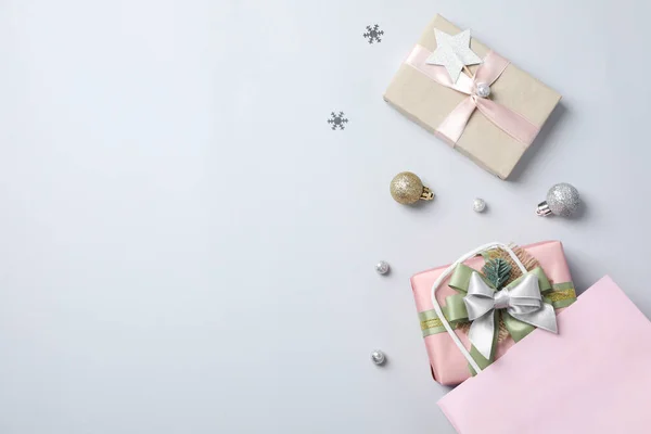 美丽的圣诞礼物 礼品盒 文字空间的概念 — 图库照片
