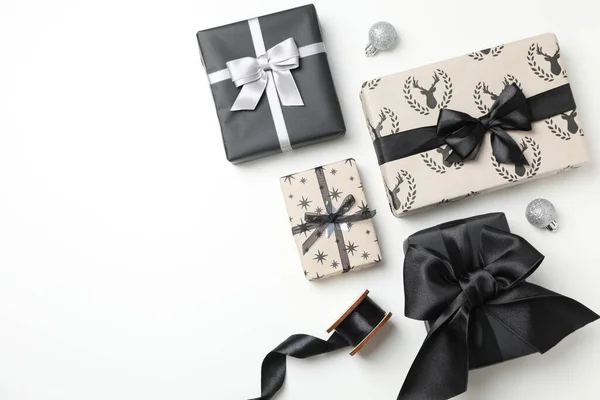 美丽的圣诞礼物 礼品盒 文字空间的概念 — 图库照片