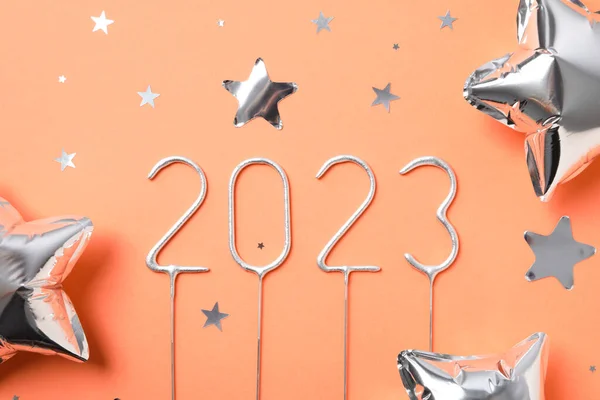 Concept Happy New Year 2023 Happy New Year Composition — Fotografie, imagine de stoc