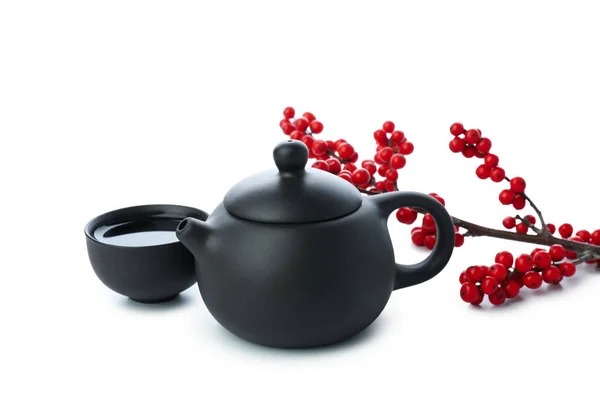 Koncept Čaje Asijský Čaj Izolované Bílém Pozadí — Stock fotografie