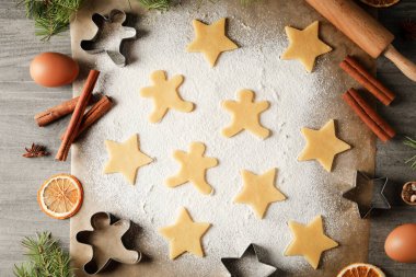 Pişirme aletleri, kurabiye keskisi, üst görünüm kavramı