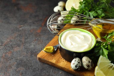 Sos kavramı, mayonez, metin için boşluk