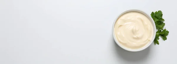 Concept Sauce Mayonnaise Space Text — Stock Photo, Image