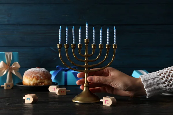 Concepto Fiesta Judía Composiciones Para Hanukkah —  Fotos de Stock
