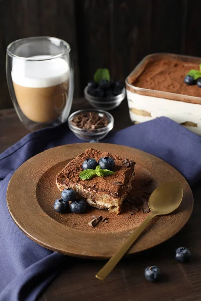 Concept Aliments Sucrés Savoureux Gâteau Tiramisu — Photo