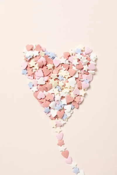 Valentinstag Konzept Herz Draufsicht — Stockfoto