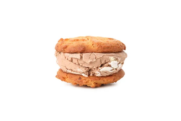 Έννοια Του Γλυκού Φαγητού Μπισκότα Παγωτό Απομονωμένα Λευκό Φόντο — Φωτογραφία Αρχείου
