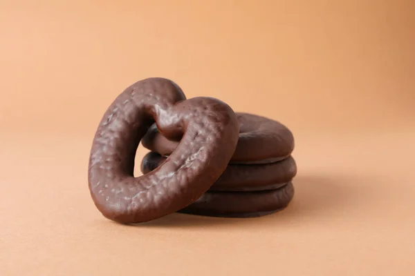 Koncept Chutné Pekárny Perníkové Sušenky Čokoládě Zblízka — Stock fotografie