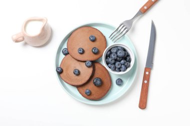 Tatlı yemek kavramı, çikolatalı gözleme, üst manzara.