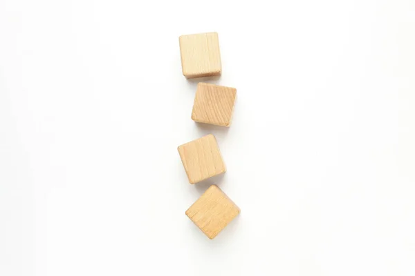 Leere Holzwürfel Für Unterschiedliche Konzepte Draufsicht — Stockfoto
