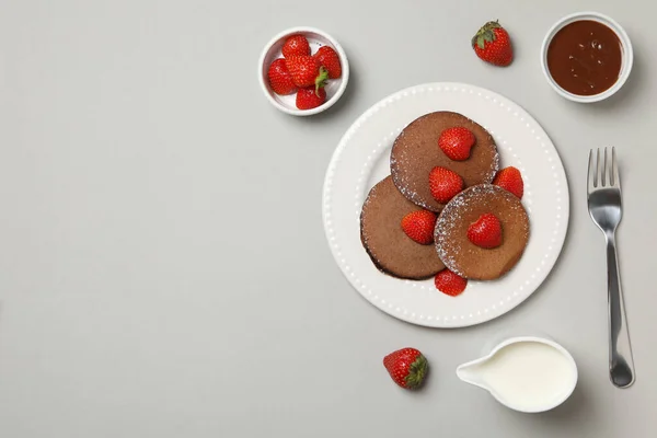 Konzept Von Süßspeisen Schokoladenpfannkuchen Raum Für Text — Stockfoto