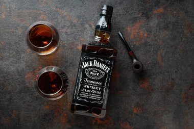 Odessa, Ukrayna, 03.11.2022: Alkol içeceği kavramı - Jack Daniels
