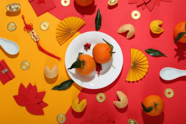 Mutlu Çin Yeni Yılı kavramı, üst görünüm