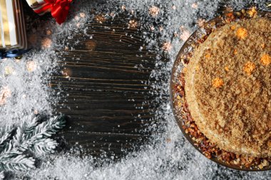 Tatlı kavramı, ballı kek, üst manzara.