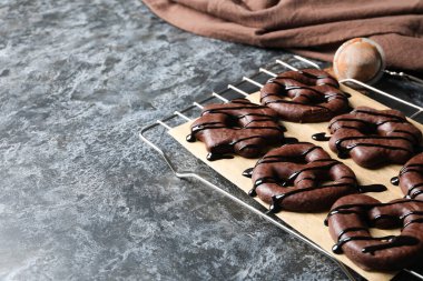 Lezzetli fırın kavramı, çikolatalı zencefilli kurabiye, metin için yer