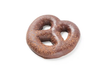 Lezzetli fırın kavramı, çikolatalı zencefilli kurabiye, beyaz arka planda izole edilmiş.