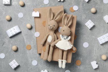 Bebek kitabı ya da çocuklar için kitap kavramı, üst görünüm