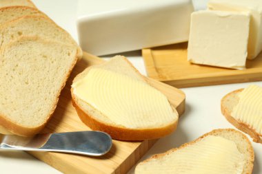 Concept of breakfast, eat food with butter