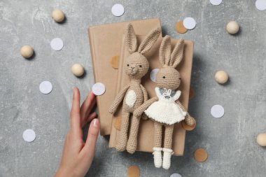 Bebek kitabı ya da çocuklar için kitap kavramı, üst görünüm