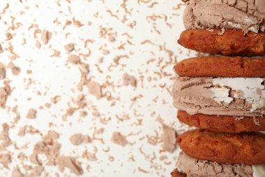 Tatlı yemek kavramı, dondurmalı kurabiyeler, metin için yer.