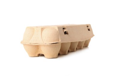 Blank egg box isolated on white background