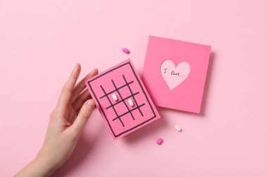 Concept of Valentine's day, day of lovers, top view