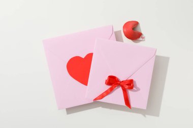 Concept of Valentine's day, day of lovers, top view