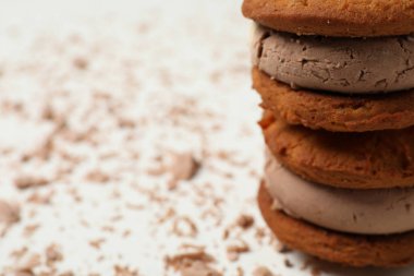 Tatlı yemek kavramı, dondurmalı kurabiyeler, metin için yer.