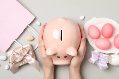 Concept of saving money for easter holidays