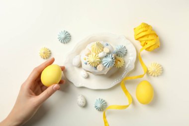 Concept of Easter, spring holy holiday concept, top view