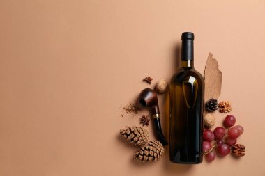 The concept of a delicious alcoholic drink, wine, space for text