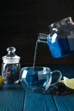 Concept of tasty hot drink, Anchan tea