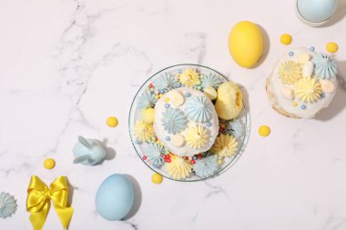 Concept of Easter, spring holy holiday concept, top view