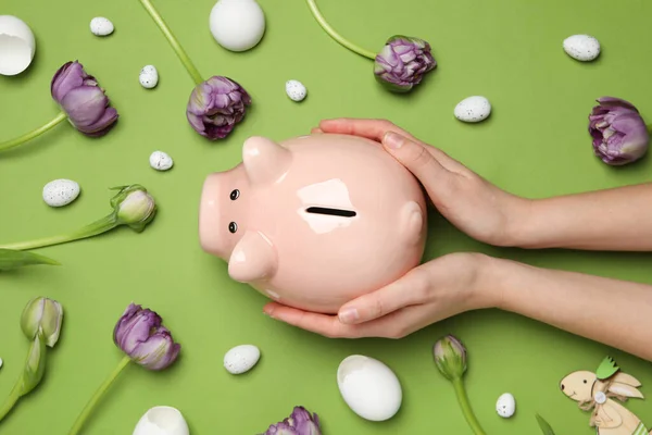 Concept of saving money for easter holidays