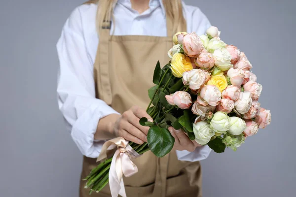 Concept of floral shop, delivery and florist