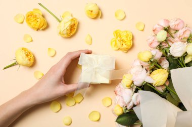 Concept of greeting, 8 march, Women's day, top view